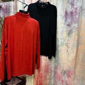 📌Herry MonH  Two Turtleneck Long-Sleeve Cotton Big & Tall Men T-Shirt